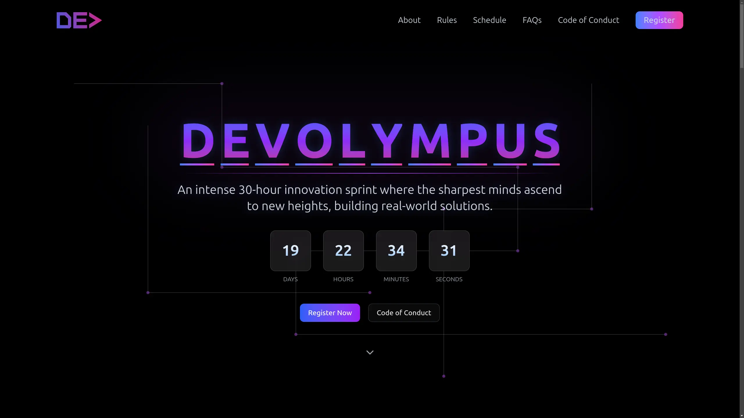 DevOlympus Hackathon Website